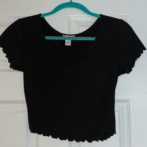 Black ribbed t-shirt